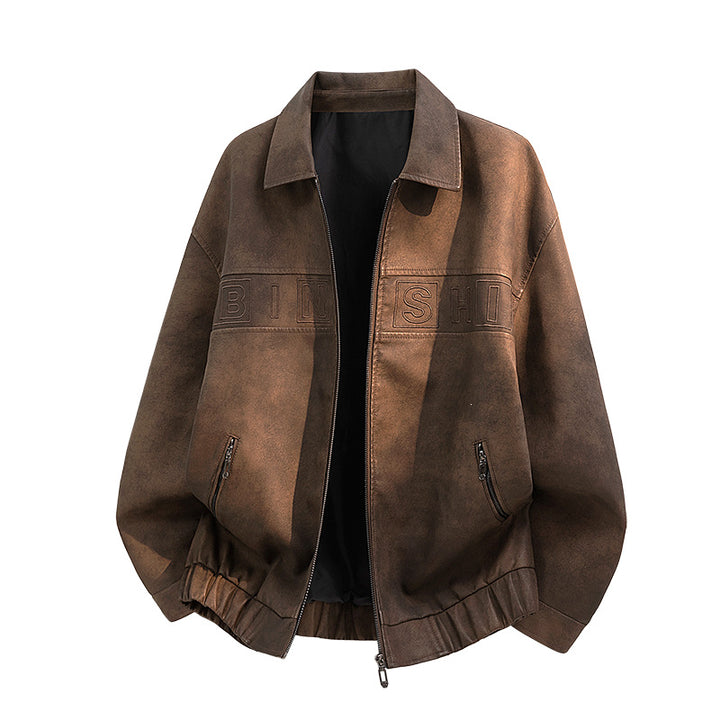 Men's Casual Leather Jacket Mune Fashion