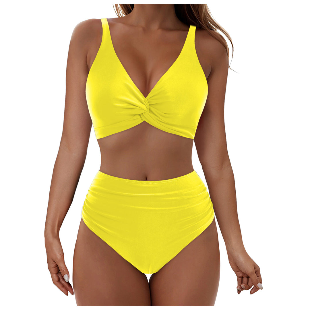 Women's High-Waisted Bikini Set with Elegant Wrap Top Mune Fashion