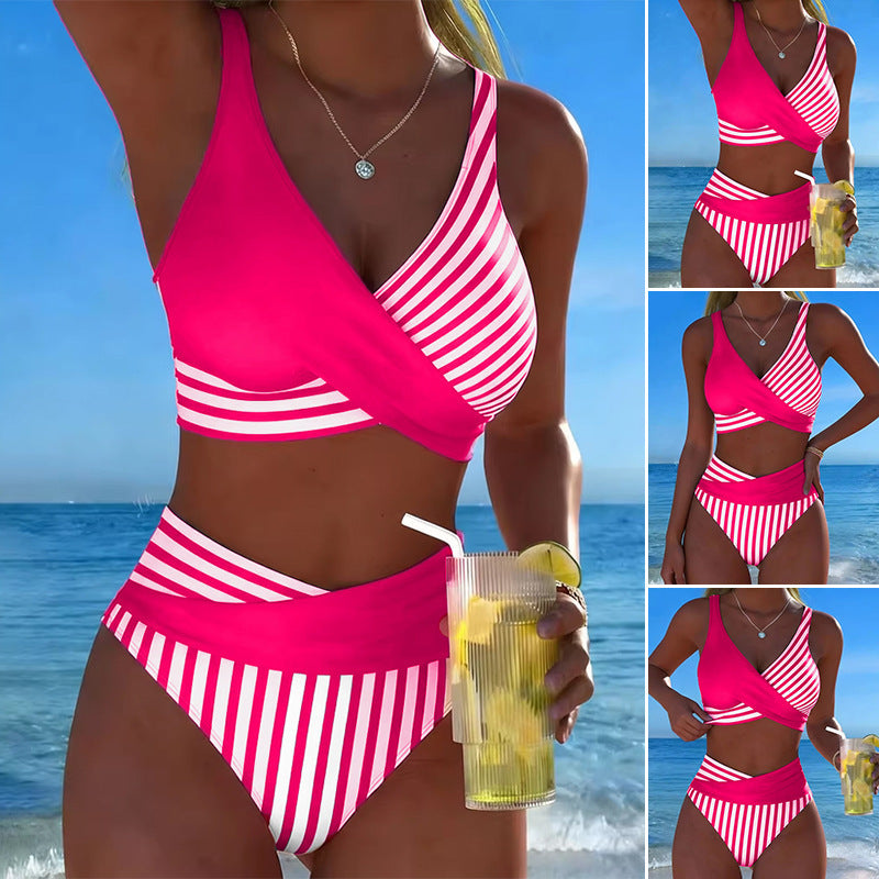 Women's Sporty Two-Piece Swimsuit with Asymmetric Design Mune Fashion