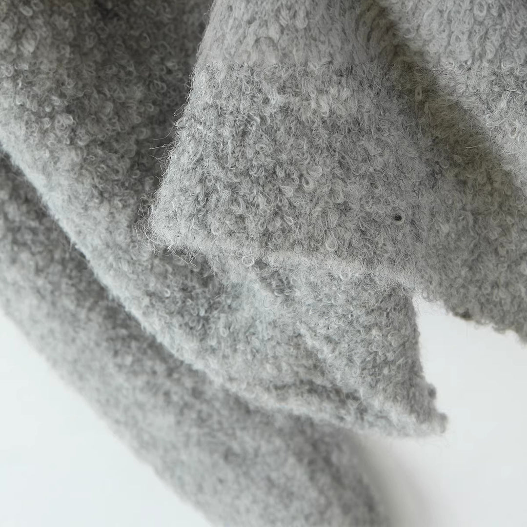 Women's Off-Shoulder Oversized Knit Sweater with Wide Folded Collar and Voluminous Sleeves Mune Fashion