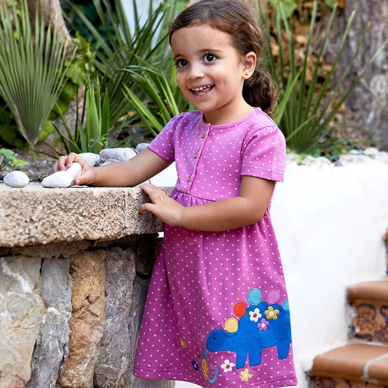 Girls short sleeve dress with colorful print Mune Fashion