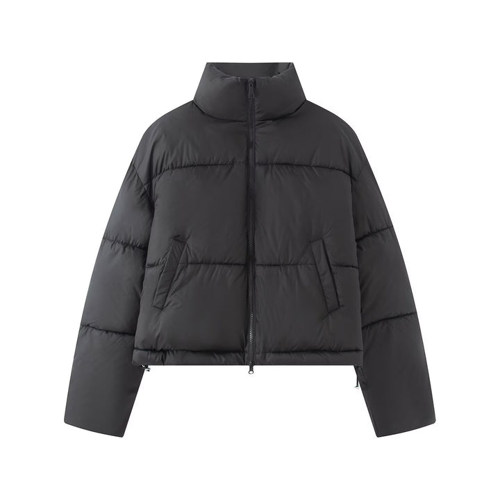 Women short-cut quilted jacket with high stand-up collar Mune Fashion