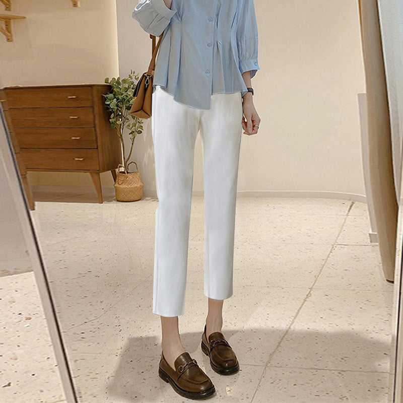 Women Figure-Hugging Fabric Trousers Mune Fashion