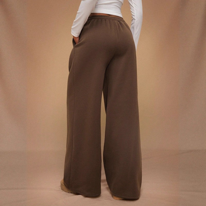 Ladies high-waisted lounge pants with elastic waistband and side pockets Mune Fashion