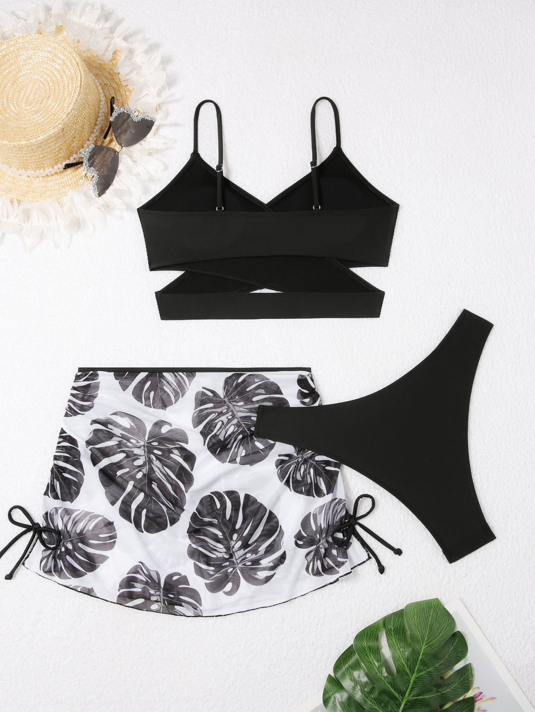 Ladies triangle bikini with elegant wrap skirt Mune Fashion