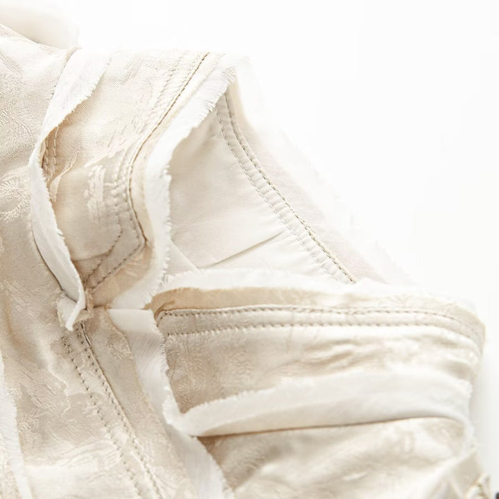 Women Ornamental Military Jacket made of Jacquard with asymmetrical decorative button placket Mune Fashion