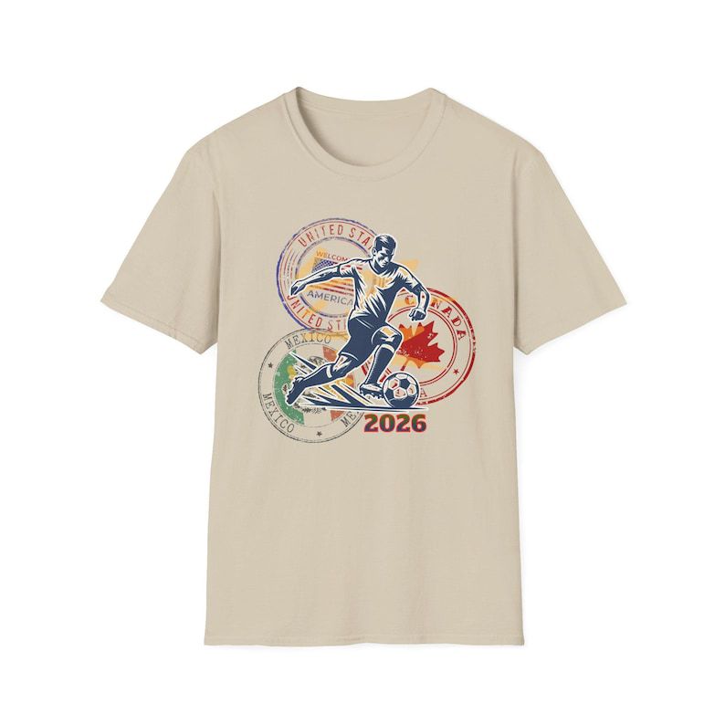 Unisex nan sporty football T-shirt with retro stamp print and breathable cotton blend Mune Fashion