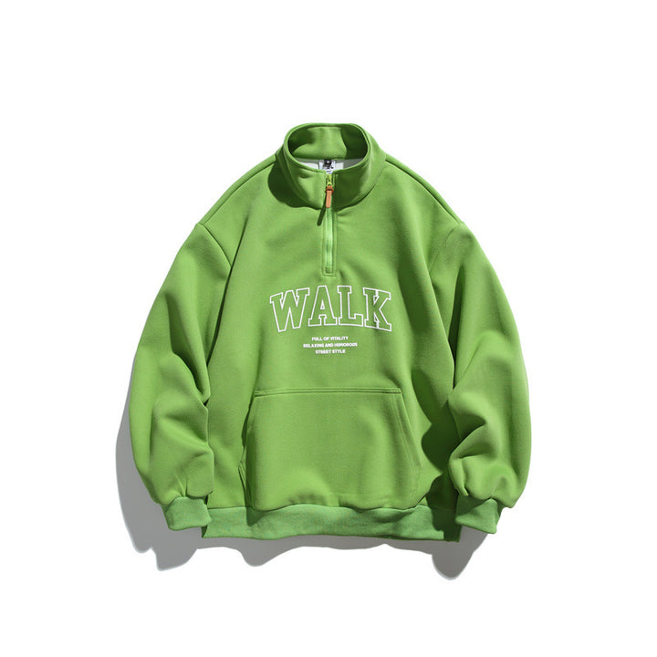 Unisex Oversize-Fleece-Halfzip-Sweatshirt with Stand-Up Collar and Kangaroo Pocket Mune Fashion