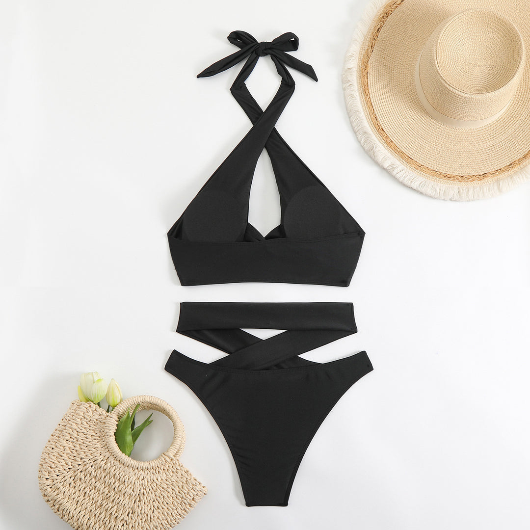 Women's bikini set with adjustable straps and elegant cross design Mune Fashion