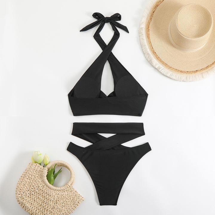 Women's bikini set with adjustable straps and elegant cross design Mune Fashion