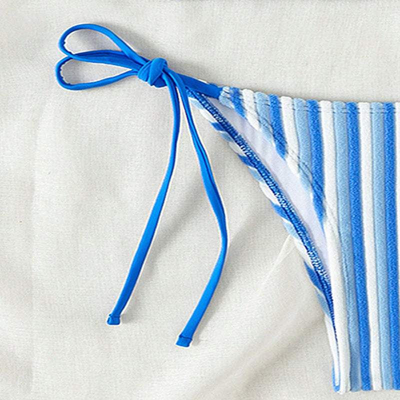 Women's bikini slip with adjustable straps and striped design Mune Fashion