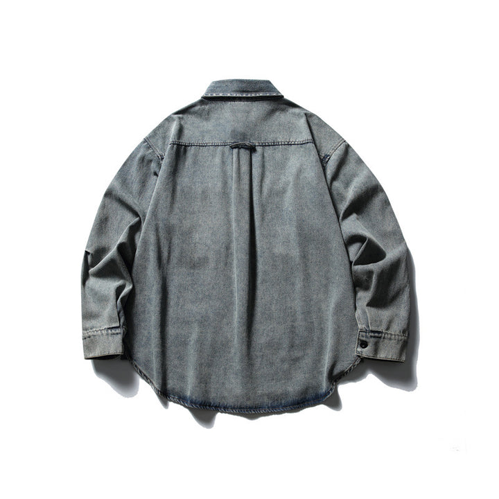 Unisex Oversized Denim Chore Jacket in boxy cut with large flap pockets Mune Fashion