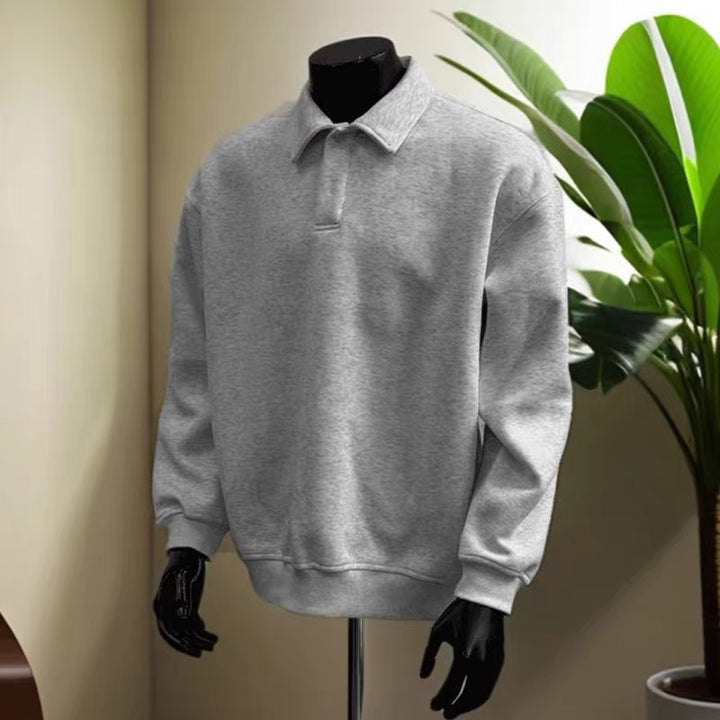 Men's polo shirt sweatshirt with shirt collar and oversized cut Mune Fashion