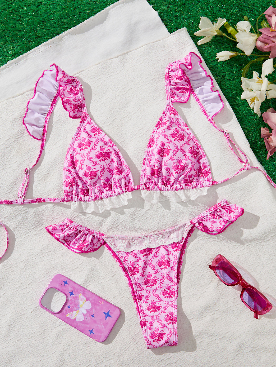 Women's Triangle Bikini with Playful Ruffle Details Mune Fashion