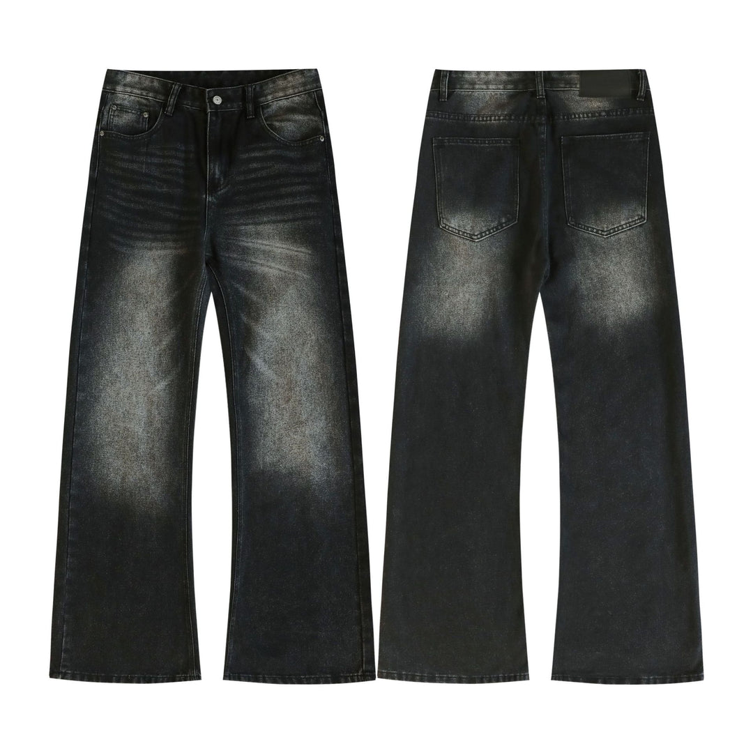 Men's Wide Flared Jeans made from washed denim with subtle fade effects Mune Fashion