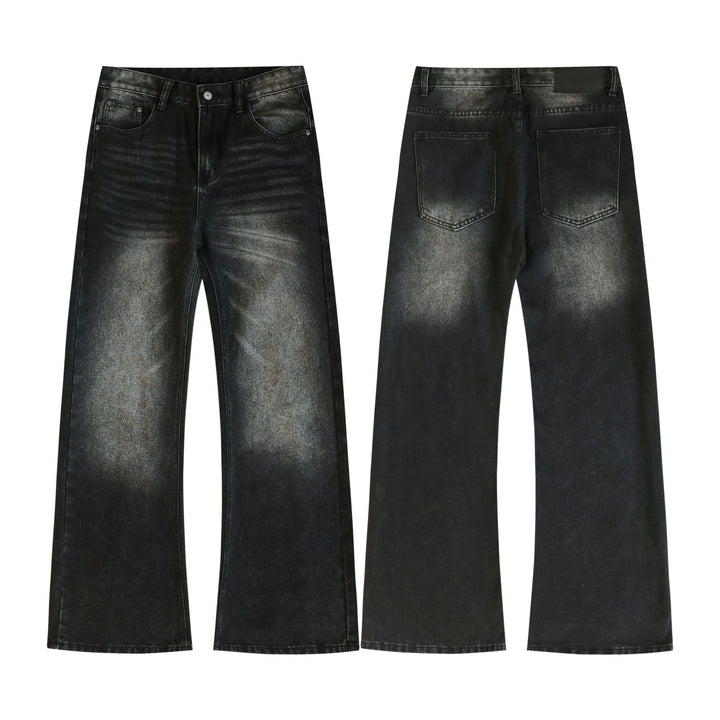 Men's Wide Flared Jeans made from washed denim with subtle fade effects Mune Fashion