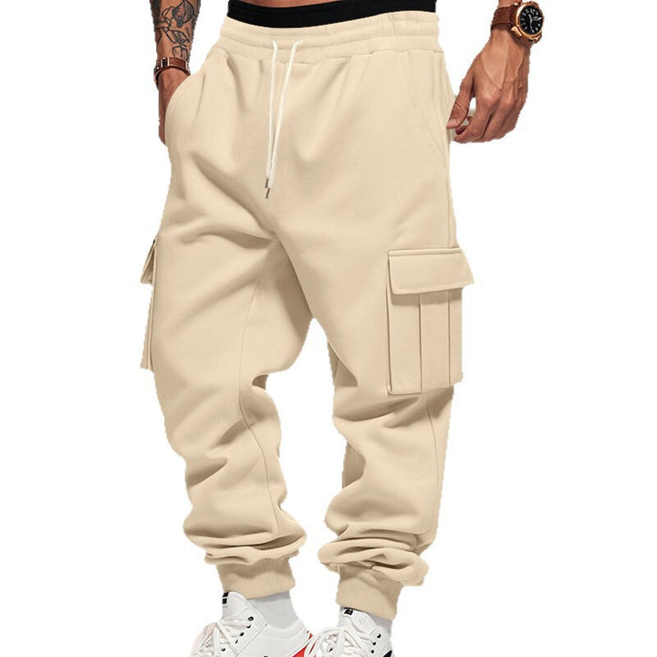 Men's Cargo Jogging Pants with Elastic Waistband Drawstring and Sewn Side Pockets Mune Fashion