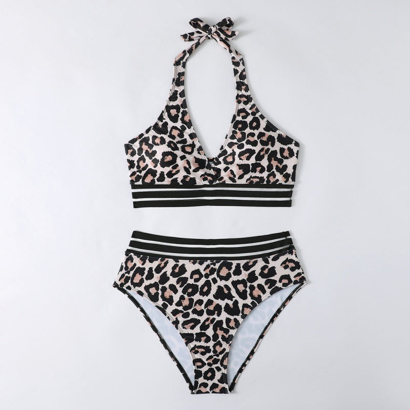 Women Triangle Bikini Set with sporty stripe pattern Mune Fashion