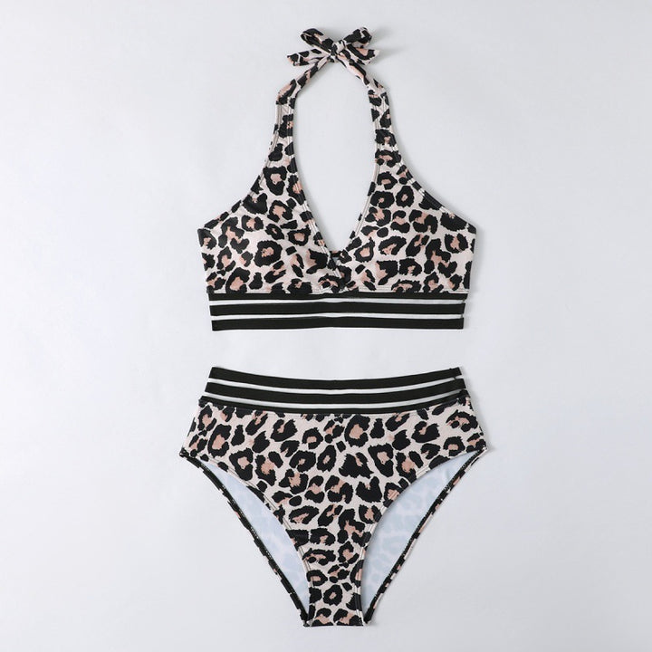 Women Triangle Bikini Set with sporty stripe pattern Mune Fashion