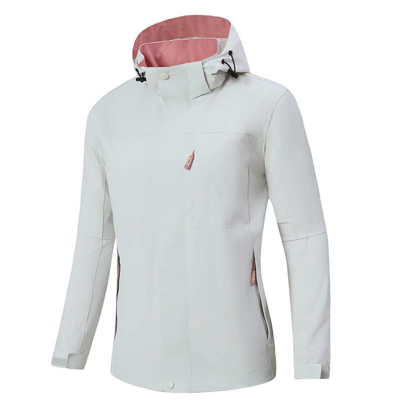 Men's Minimalistic Waterproof Softshell Jacket with Contrast Lining, Adjustable Hood, and Concealed Zippers Mune Fashion