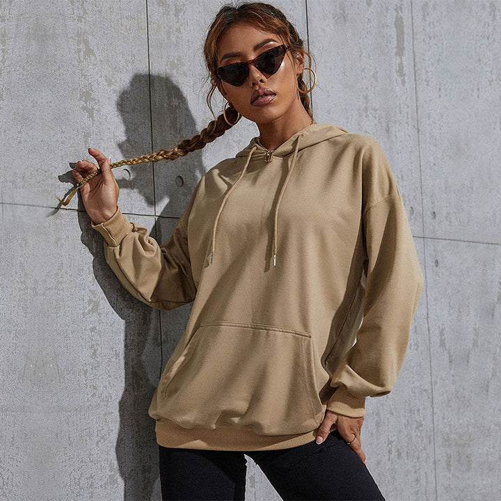 Women's hoodie with statement back print, oversized cut and ribbed cuffs Mune Fashion