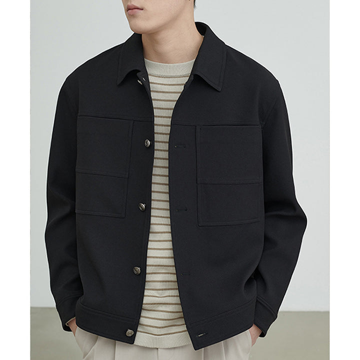 Men's Boxy Shirt Jacket with Large Patch Chest Pockets Mune Fashion