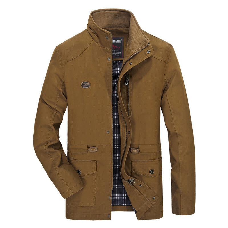Men's lightweight field parka with hood, checkered lining and drawstring waist Mune Fashion