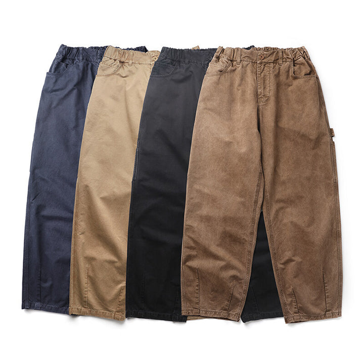 Men's Wide Utility Cargo Pants in Baggy Fit with Large Patch Pockets and Reinforced Knee Areas Mune Fashion