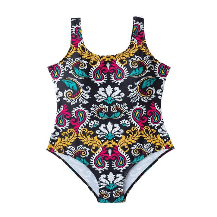 Women One-Piece Swimsuit with Colorful Paisley Design Mune Fashion