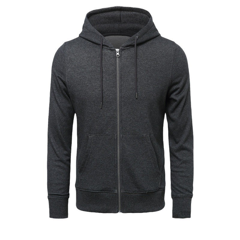 Men's narrow-cut zip hoodie with metal zipper, double-layer hood and kangaroo pocket Mune Fashion