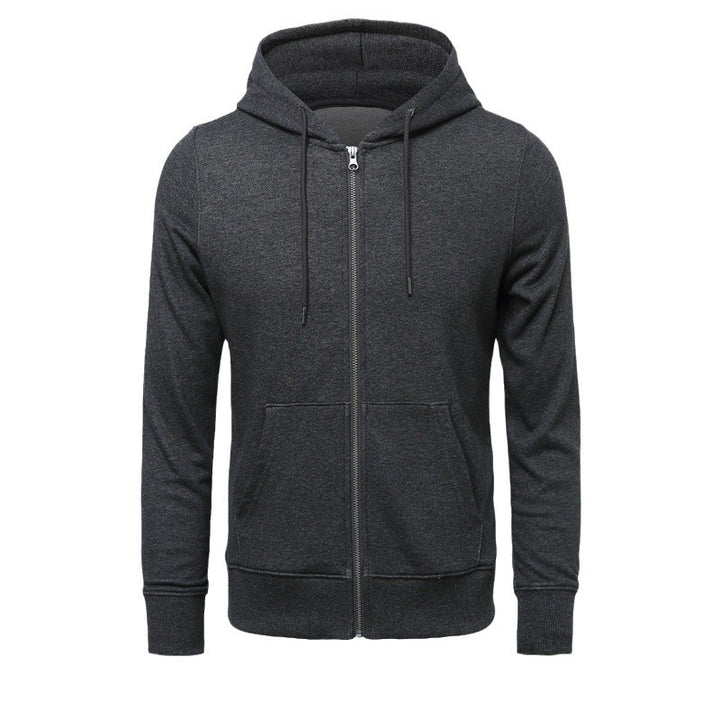 Men's narrow-cut zip hoodie with metal zipper, double-layer hood and kangaroo pocket Mune Fashion