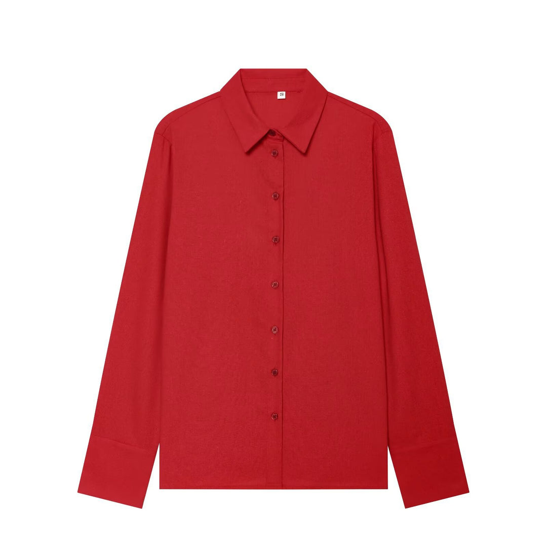 Ladies Oversized Silk Effect Blouse with Kent Collar and Cuffs Mune Fashion