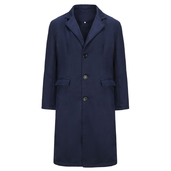 Men's Elegant Single-Breasted City Coat with Notched Collar and Flap Pockets Mune Fashion