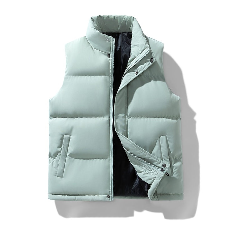 Men's Insulated Outdoor Padded Vest with High Collar, 2-Way Zipper & Concealed Side Pockets Mune Fashion