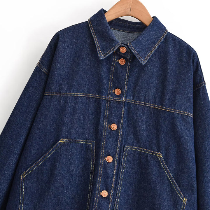Women's Oversized Denim Jacket in Worker Look Mune Fashion