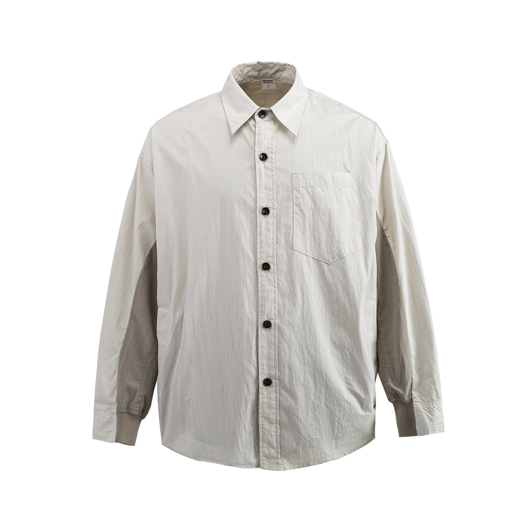 Men's Oversized Shirt with Chest Pocket and Ribbed Cuffs Mune Fashion