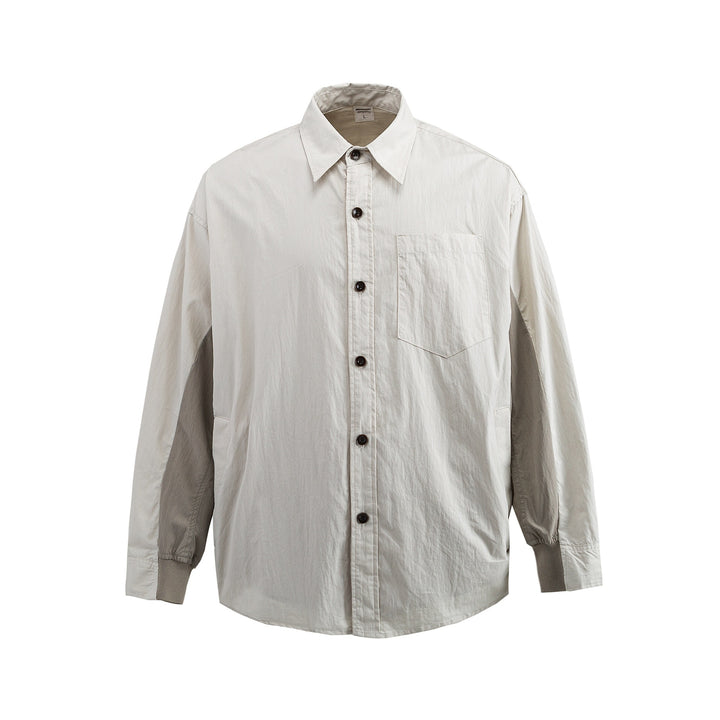 Men's Oversized Shirt with Chest Pocket and Ribbed Cuffs Mune Fashion