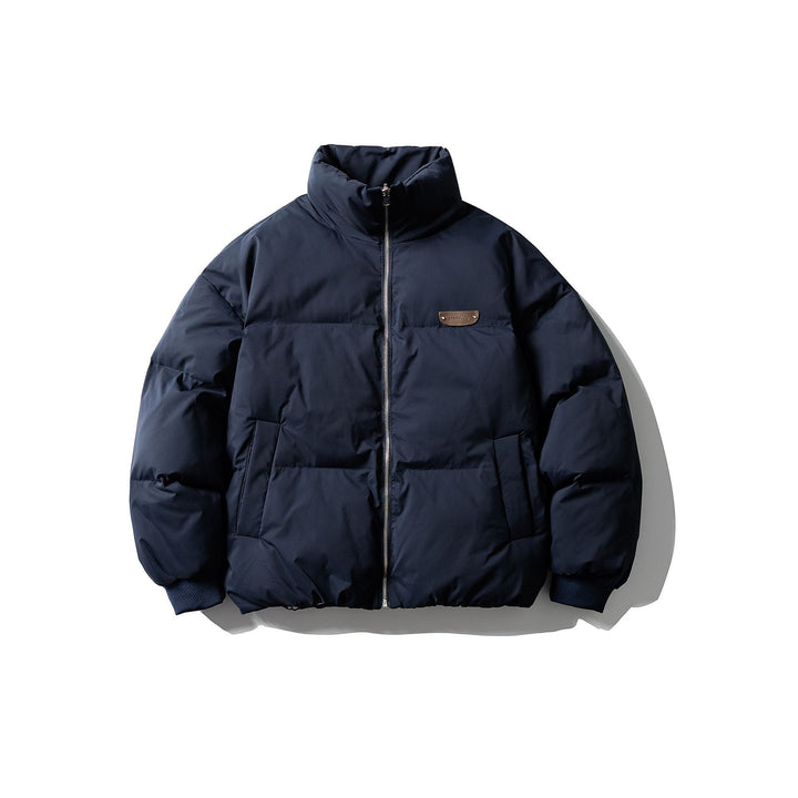 Men's Boxy Puffer Jacket with High Stand Collar and Minimalist Outer Shell Mune Fashion