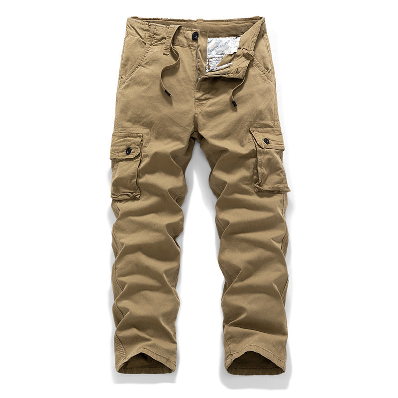 Men's Robust Canvas Cargo Pants with Drawstring Waistband, Knee Inserts, and Multiple Flap Pockets Mune Fashion