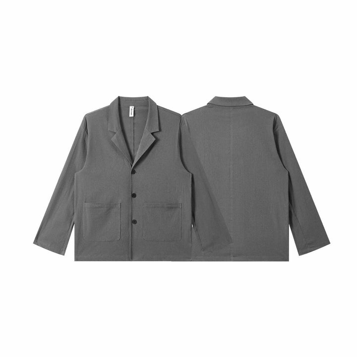 Men's Lightweight Structured Overshirt with Lapel Collar, Button Placket and Patch Pockets Mune Fashion