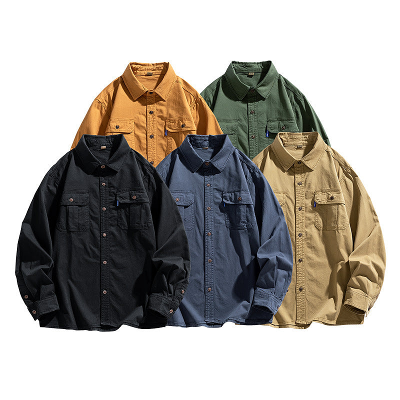 Men's overshirt made of sturdy cotton twill with flap pockets and a continuous button placket Mune Fashion