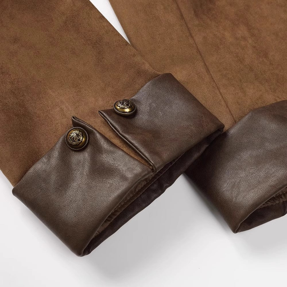 Women's Fashionable Suede Jacket with Pockets Mune Fashion