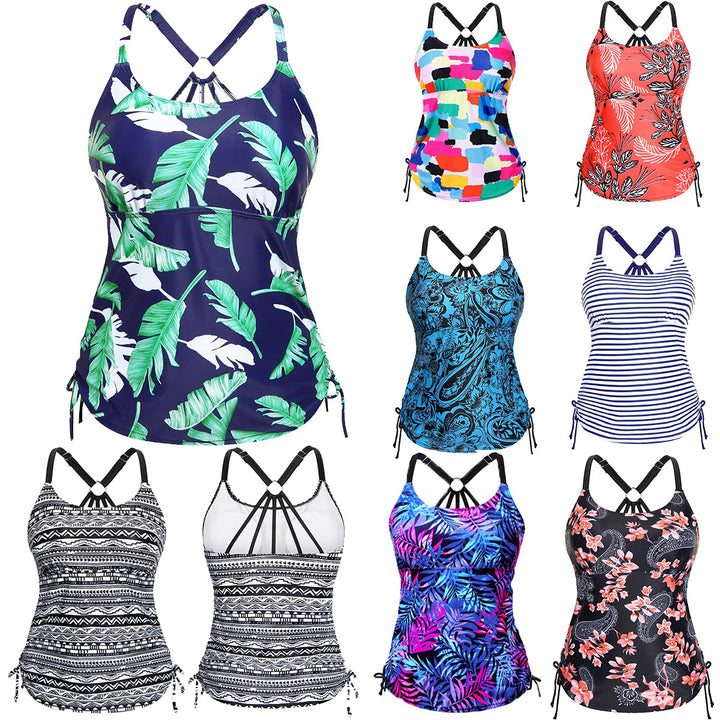 Ladies Tankini with floral pattern and adjustable straps Mune Fashion