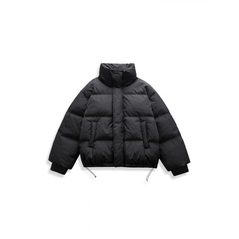 Unisex Short Padded Jacket with Hood, High Stand-Up Collar, and Adjustable Hem Mune Fashion