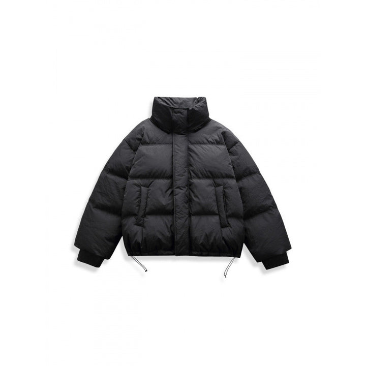 Unisex Short Padded Jacket with Hood, High Stand-Up Collar, and Adjustable Hem Mune Fashion