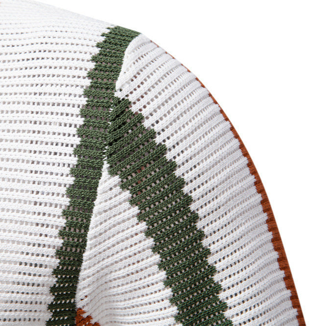 Men's short-sleeved knitted polo with collar and textured knit fabric Mune Fashion