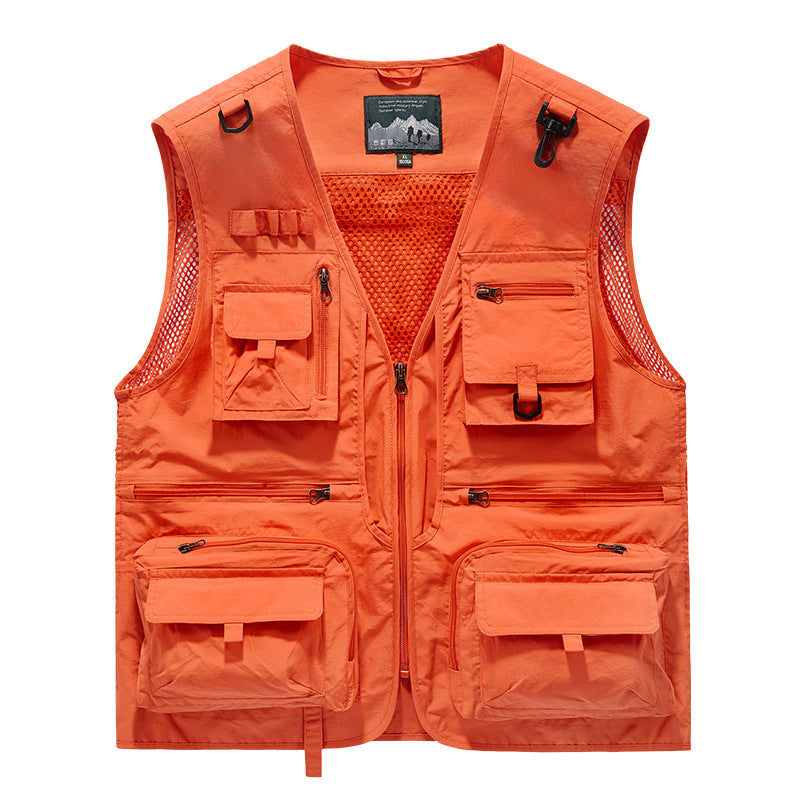 Men's Multi-Pocket Functional Vest for Fishing & Outdoor with Mesh Back Mune Fashion