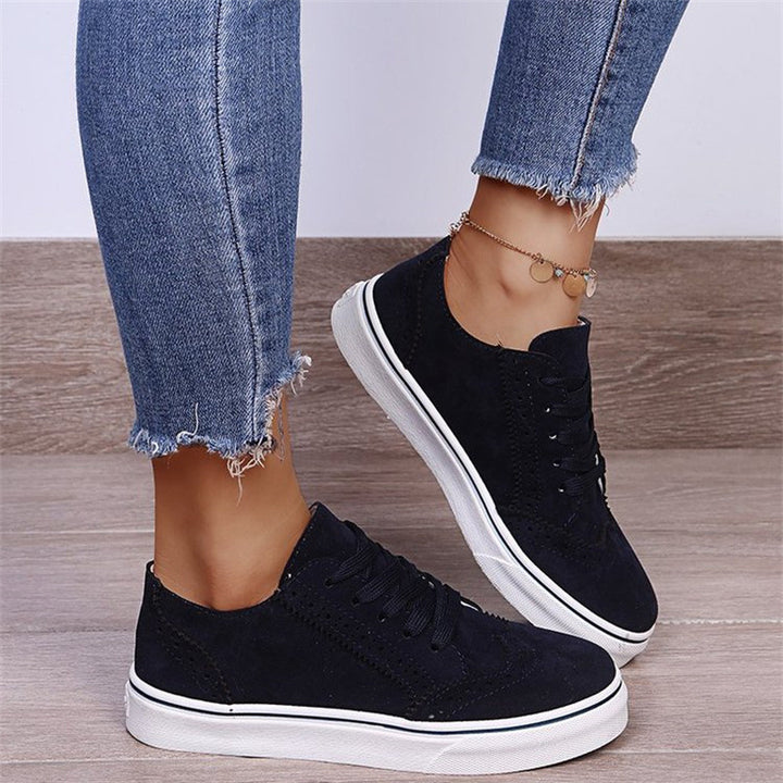 Damen Schnürer-Plateau-Sneaker im Brogue-Stil mit Komfortfußbett Mune Fashion