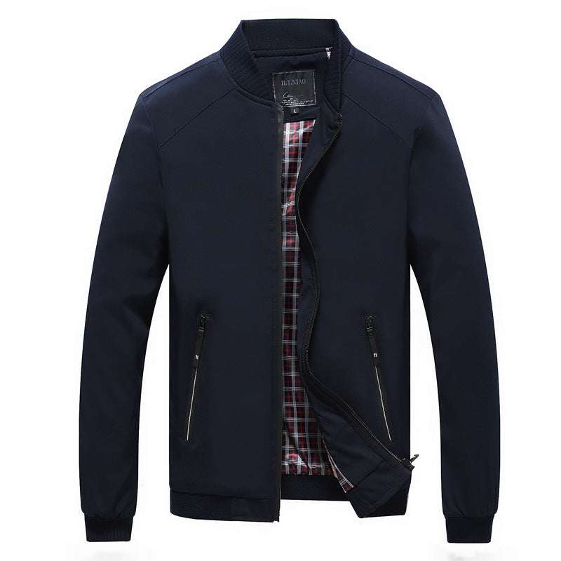 Men's bomber jacket with checked lining, windproof shell and zippered pockets Mune Fashion