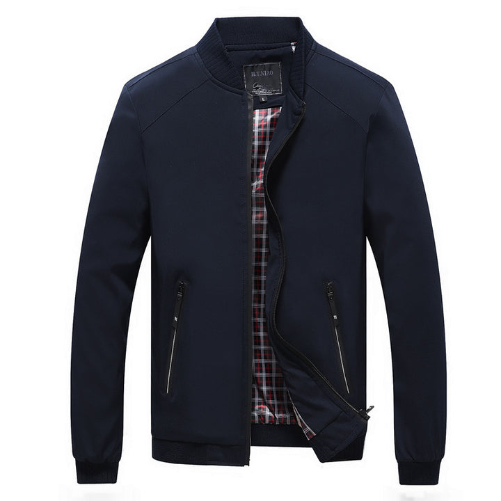 Men's bomber jacket with checked lining, windproof shell and zippered pockets Mune Fashion